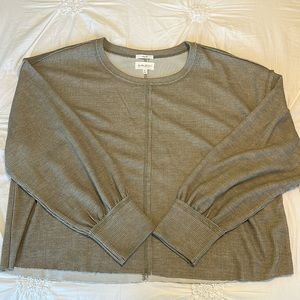 Sage Green/Gray Cropped Boutique Sweater